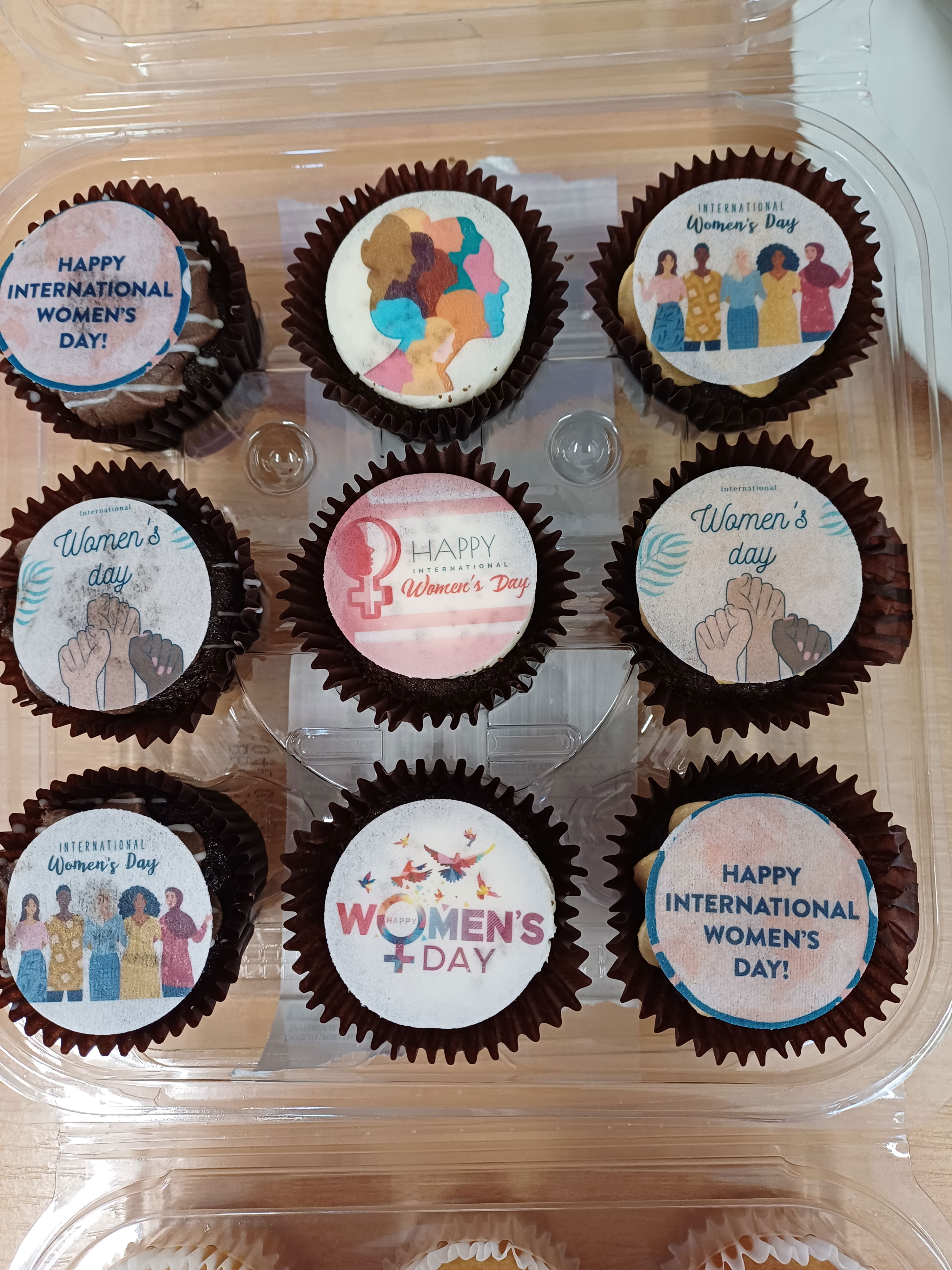 Cupcakes decorated for International Women's Day