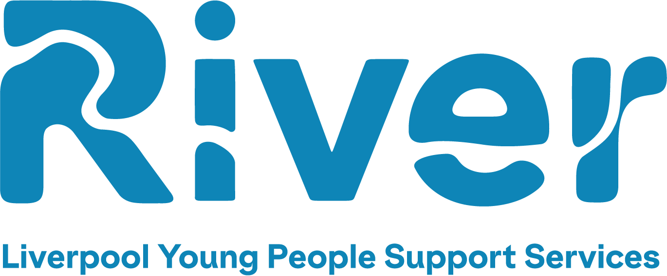 young people river logo drift blue