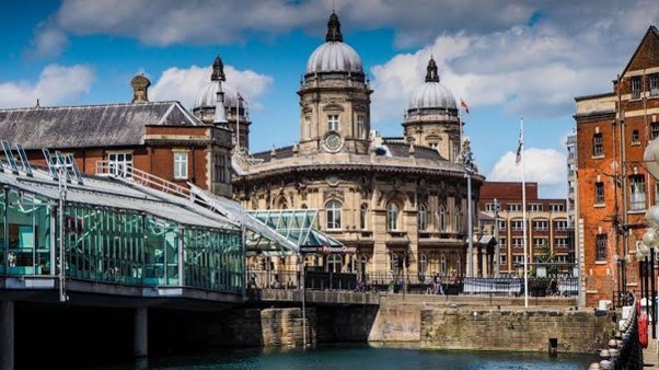 Picture of Hull's princes quay shoping centre on the quayside.