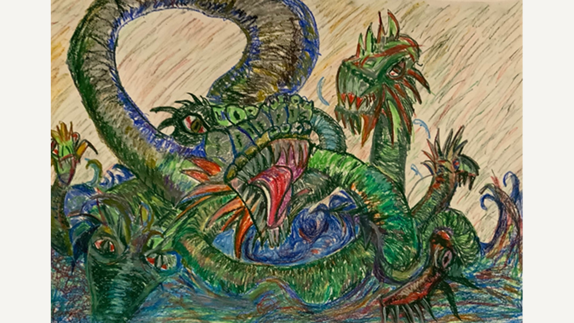 A painting of monsters