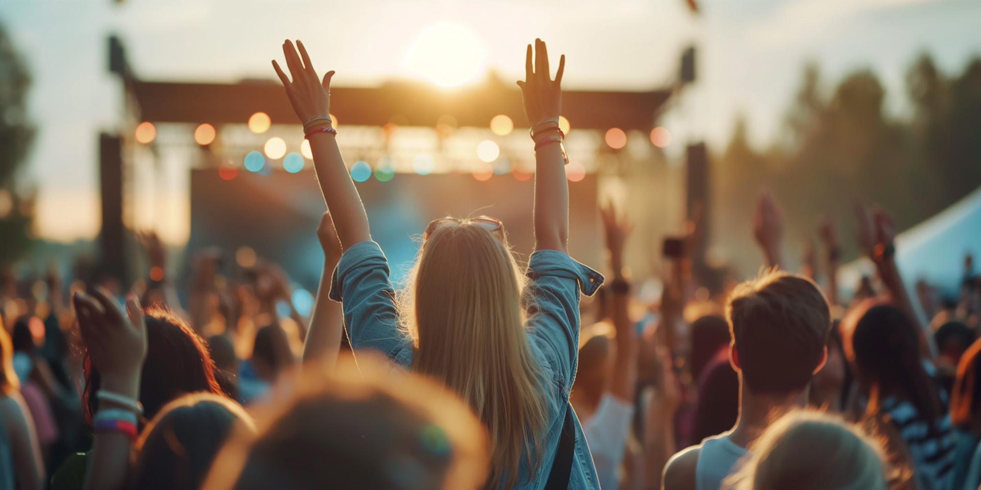 a big crowd at a festival