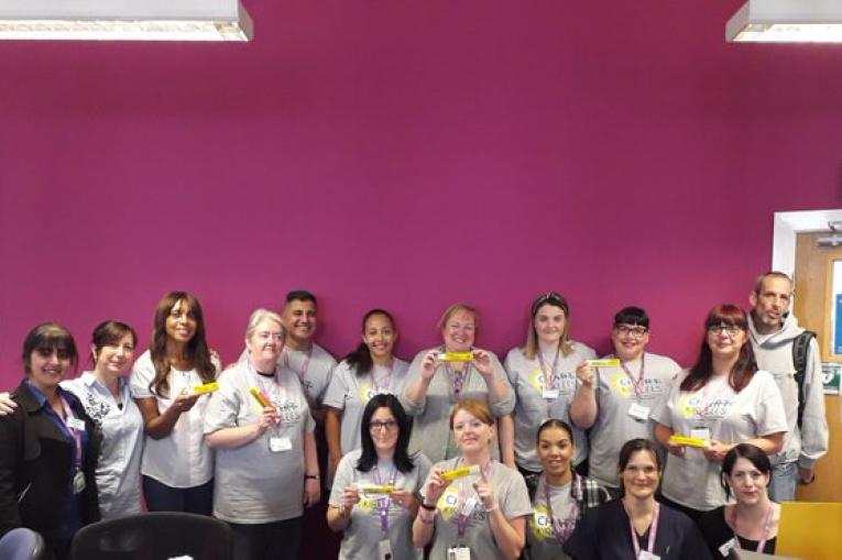 The CHART Kirklees team holding naloxone kits