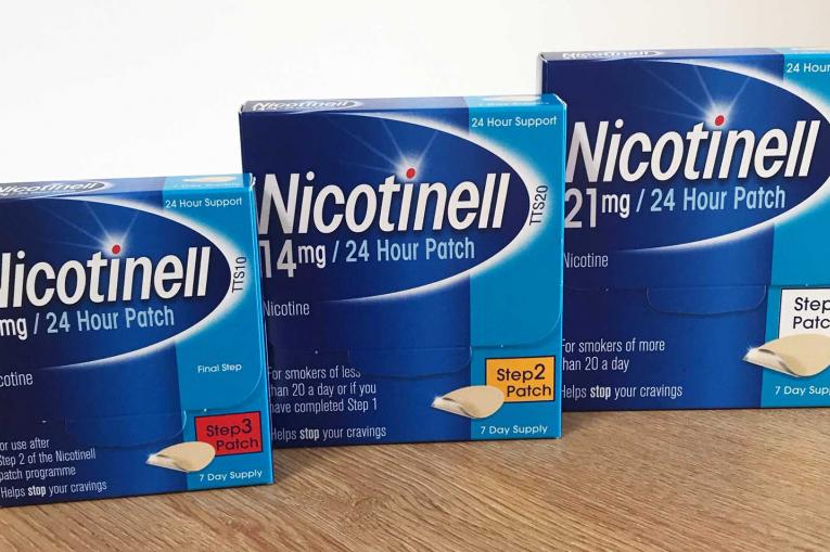 Photo of 3 boxes of nicotine patches