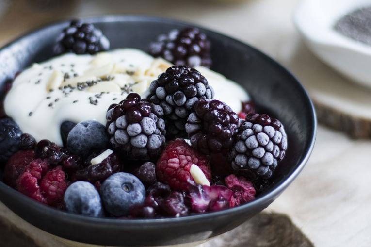 A photo of frozen berry yoghurt