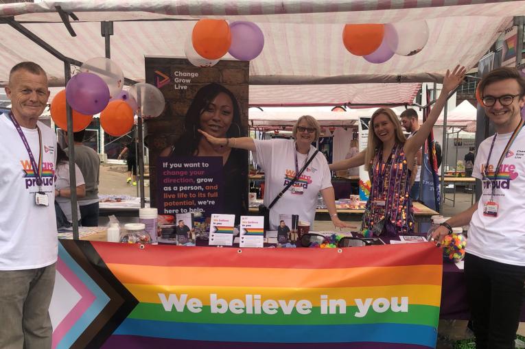 A photo of our stand at Birmingham Pride
