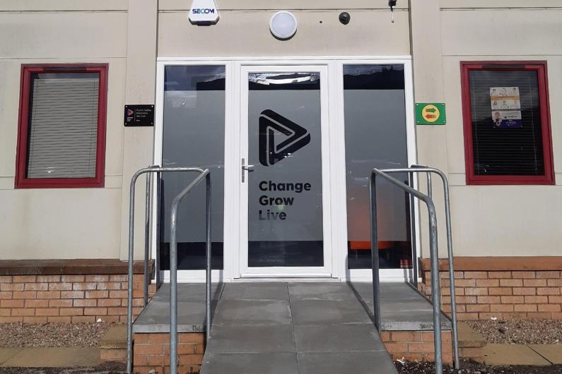 The front door of our Alloa service