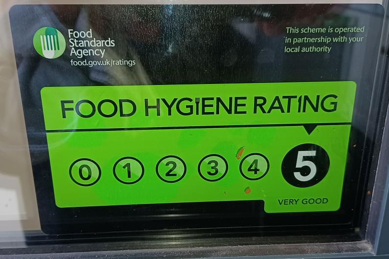 A photo of the food hygiene rating in our cafe in Halton