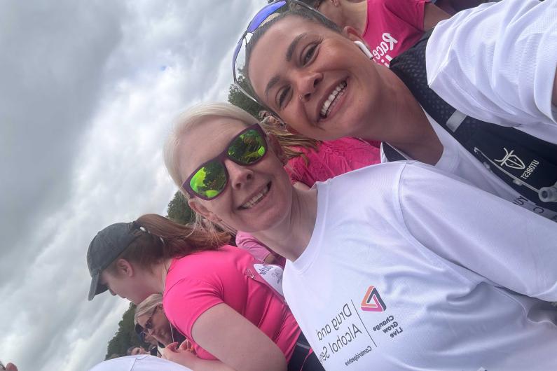 Two women taking a selfie
